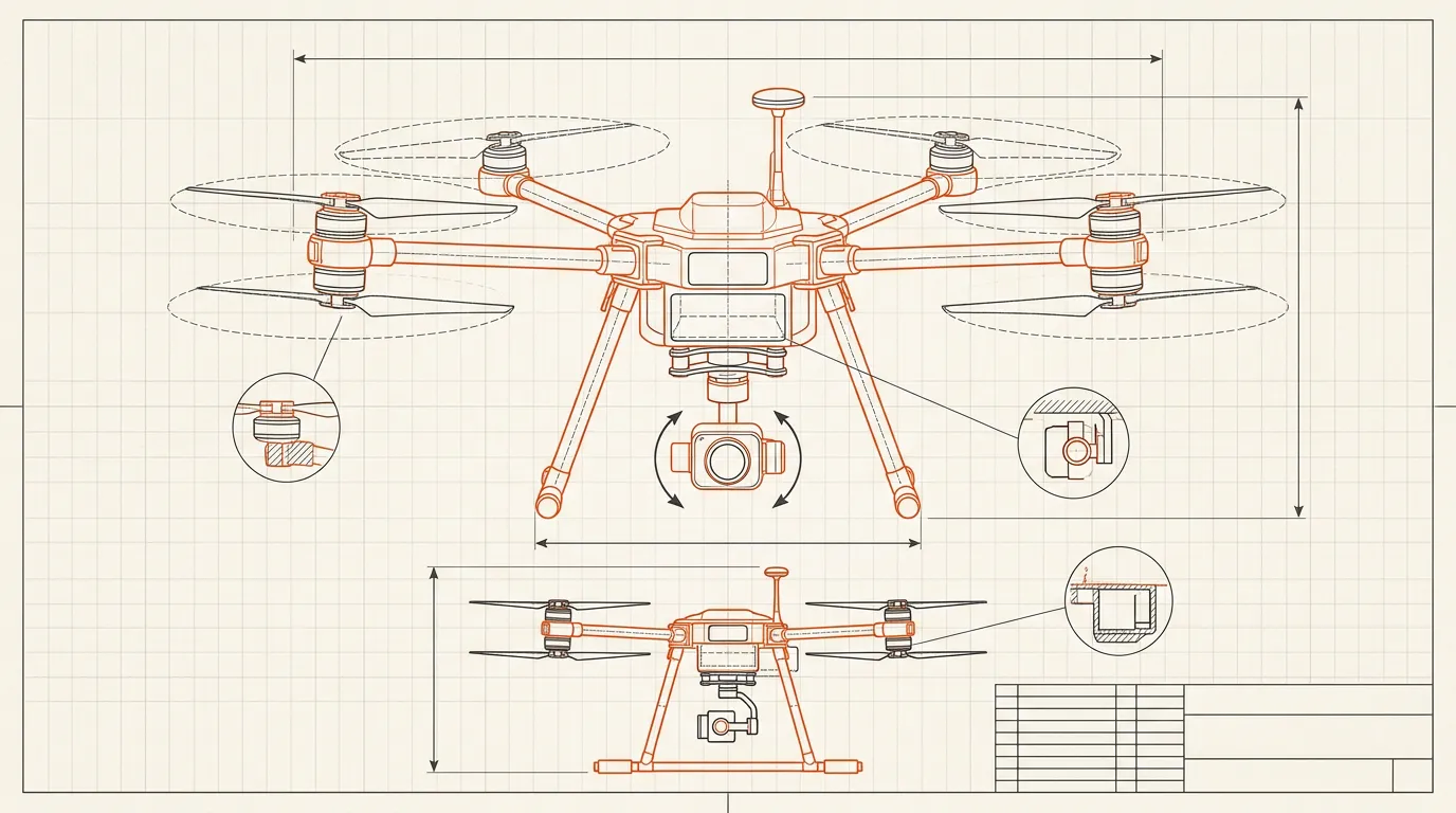 Industrial hexrotor blueprint